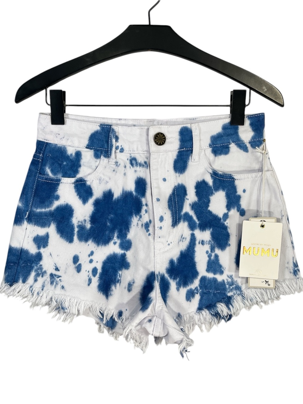 NWT Show Me Your Mumu High Waisted Denim Cut Off Shorts Size 25